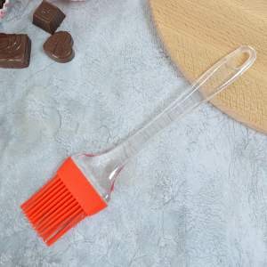 Кисточка силиконовая с прозрачной ручкой, 22*4,8см