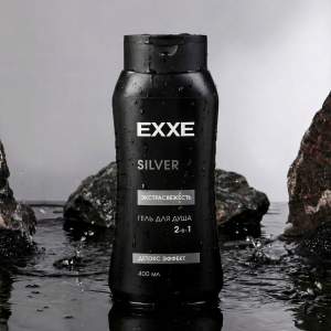 Гель для душа мужской 2в1 "Экстрасвежесть" SILVER 400мл, EXXE MEN
